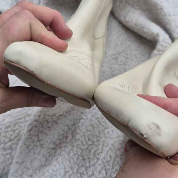 NEW SAM EDELMAN Moe Embroidered Leather Pointed Toe Heel Ankle Boot White sz 10 - Picture 7 of 7